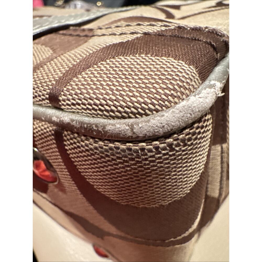 Vintage Coach Gallery East West Tote Bag In The Signature Canvas Leather Trim - Picture 15 of 16